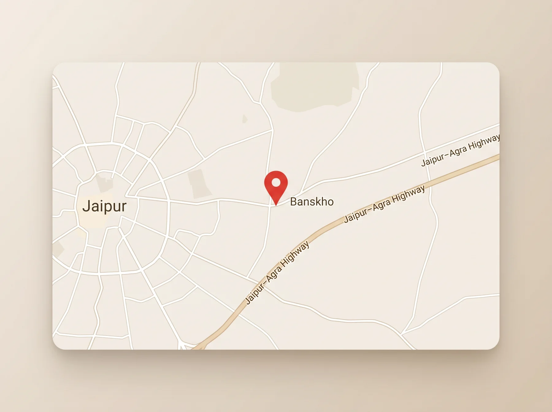 Map showing the Vimla International location in Banskho