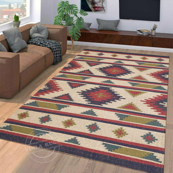 geometric kilim rug