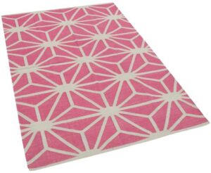 white and pink rug
