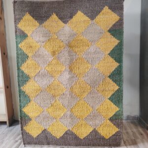 green and yellow area rug