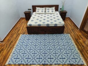 blue design rug