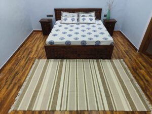 striped cotton rug