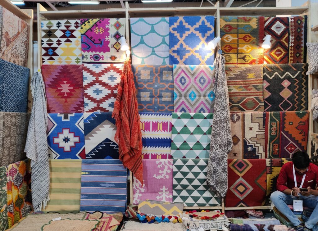 rugs and carpets to bedsheets, quilts, cushions, throws, baskets, bags, handmade diaries, table covers, curtains, and more, Vimla International