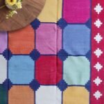 Multicolor Geometric Checkered Cotton Flat Weave Area Rug, Area Rug for Living Room, Bedroom, Hallway Rug view 10