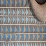 Brown and Blue Geometric Cotton Flat Weave Rug for Living Room, Modern Geometric Cotton Flatweave Area Rug for Home Office view 10