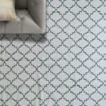 Modern Geometric Cotton Flatweave Rug for Living Room – Cream & Grey Design view 8