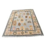 Handwoven Wool Oushak Area Rug, Turkish Style Wool Oushak Rug for Living Room & Bedroom view 5