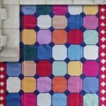 Multicolor Geometric Checkered Cotton Flat Weave Area Rug, Area Rug for Living Room, Bedroom, Hallway Rug view 12