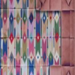 Boho Colorful Striped Aztec Pattern Rectangular Flatweave Bedroom Rug, Colorful Boho Kilim Style Diamond Cotton Dhurrie Rug view 11