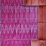 Rectangular Magenta and Light Blue Wavy Cotton Flat Weave Area Rug for Bedroom, Living Room view 9