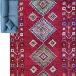 Moroccan Berber Style Wool Rug – Geometric Diamond Medallion Design, Handwoven Moroccan Wool Area Rug view 8