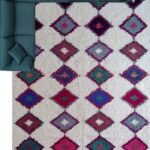 Moroccan Berber Wool Rug, Geometric Diamond Pattern Living Room Area Rug, Colorful Geometric Design view 9