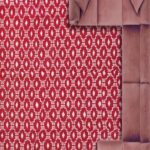 Handwoven Red and White Geometric Diamond Pattern Cotton Flat Weave Area Rug, Reversible Boho Dhurrie Kilim style view 10