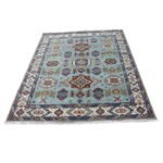 Handwoven Wool Oushak Area Rug with Geometric Medallion Pattern – Living Room & Bedroom Rug, Vintage Turkish Kazak-Inspired Carpet view 5