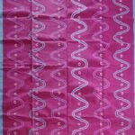 Rectangular Magenta and Light Blue Wavy Cotton Flat Weave Area Rug for Bedroom, Living Room view 1