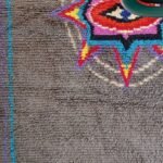 Luxury Handwoven Moroccan Wool Rug – Charcoal Gray Compass Star Design for Living Room & Bedroom view 9