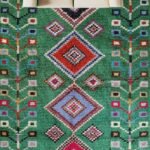 Diamond Pattern Geometric Shag Carpet, Emerald Green Carpet for Hallway & Bedroom, Bohemian Green Moroccan Carpet view 11