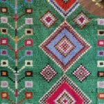 Diamond Pattern Geometric Shag Carpet, Emerald Green Carpet for Hallway & Bedroom, Bohemian Green Moroccan Carpet view 10