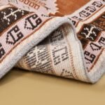 Handmade Moroccan Wool Rug, Tribal Diamond Medallion Area Rug, Brown Ivory Carpet, Living Room Rug view 6