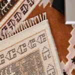 Handmade Moroccan Wool Rug, Tribal Diamond Medallion Area Rug, Brown Ivory Carpet, Living Room Rug view 5
