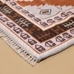Handmade Moroccan Wool Rug, Tribal Diamond Medallion Area Rug, Brown Ivory Carpet, Living Room Rug view 3
