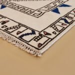 Handmade Moroccan Wool Rug, Pink Blue Tribal Area Rug, Diamond Medallion Carpet, Bedroom Rug view 7