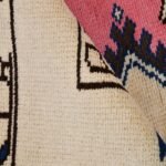 Handmade Moroccan Wool Rug, Pink Blue Tribal Area Rug, Diamond Medallion Carpet, Bedroom Rug view 5