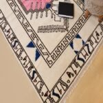 Handmade Moroccan Wool Rug, Pink Blue Tribal Area Rug, Diamond Medallion Carpet, Bedroom Rug view 4