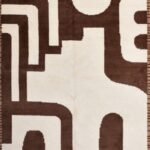 Modern Brown & Cream Moroccan Wool Rug, Designer Area Carpet, Modern Living Room Rug, Custom Size Rug view 3