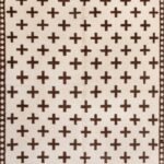 Handmade Moroccan Wool Area Rug – Ivory Brown Geometric Living Room Carpet, Bedroom Rug, Custom Size Rug view 6