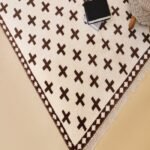 Handmade Moroccan Wool Area Rug – Ivory Brown Geometric Living Room Carpet, Bedroom Rug, Custom Size Rug view 4