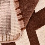 Modern Brown & Cream Moroccan Wool Rug, Designer Area Carpet, Modern Living Room Rug, Custom Size Rug view 7