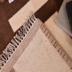 Modern Brown & Cream Moroccan Wool Rug, Designer Area Carpet, Modern Living Room Rug, Custom Size Rug view 5
