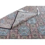 Handwoven Wool Oushak Area Rug, Vintage Turkish Oushak Carpet in Soft Blue & Pink for Living Room, Bedroom & Luxury Home Décor view 5