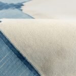 Blue and White Geometric Cotton Flat Weave Area Rug for Living Room and Bedroom view 6