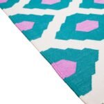 Handwoven Colorful Cotton Flat Weave Rug, Boho Trellis Rug for Living Room Bedroom Kids Room view 7