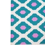 Handwoven Colorful Cotton Flat Weave Rug, Boho Trellis Rug for Living Room Bedroom Kids Room view 4