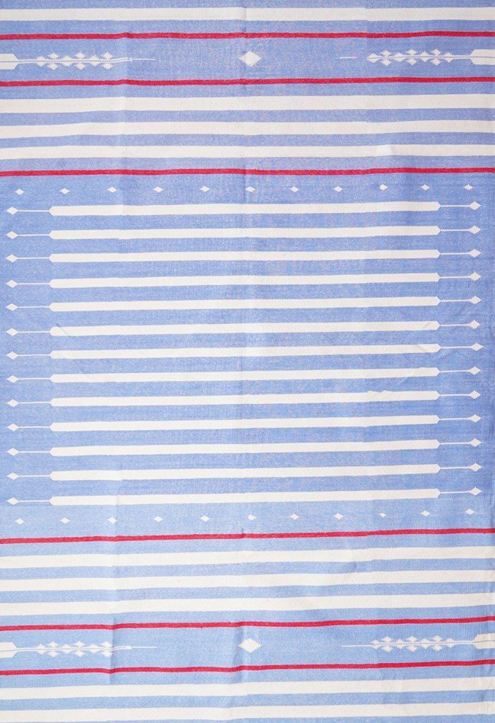 Blue and Red Striped Geometric Rug for Living Room Bedroom, Red Accent Geometric Flat Weave Cotton Ru