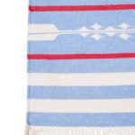 Blue and Red Striped Geometric Rug for Living Room Bedroom, Red Accent Geometric Flat Weave Cotton Ru view 7