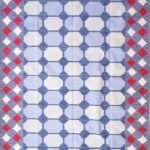 Handwoven Blue White Red Cotton Flat Weave Rug, Flatweave Cotton Area Rug for Home Decor view 8