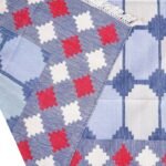 Handwoven Blue White Red Cotton Flat Weave Rug, Flatweave Cotton Area Rug for Home Decor view 6