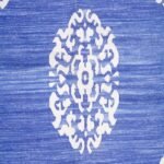 Blue & White Handwoven Cotton Area Rug, Traditional Medallion Cotton Area Rug for Living Room & Bedroom view 4