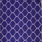 Handmade Cotton Flat Weave Rug, Navy & White Dhurrie Area Rug, Modern Boho Carpet, Rug for Living Space Decor view 1