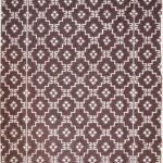 Handmade Cotton Flatweave Rug, Dark Brown Geometric Diamond Carpet for Living Room & Bedroom view 1