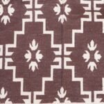 Handmade Cotton Flatweave Rug, Dark Brown Geometric Diamond Carpet for Living Room & Bedroom view 5