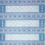 Handwoven Cotton Area Rug with Scandinavian Geometric Pattern – Living Room & Bedroom Rug view 8