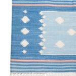 Handwoven Cotton Area Rug with Scandinavian Geometric Pattern – Living Room & Bedroom Rug view 7