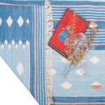 Handwoven Cotton Area Rug with Scandinavian Geometric Pattern – Living Room & Bedroom Rug view 6