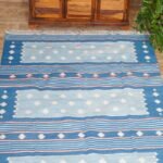 Handwoven Cotton Area Rug with Scandinavian Geometric Pattern – Living Room & Bedroom Rug view 3