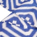 Blue & White Geometric Cotton Area Rug, Handwoven Scandinavian Diamond Pattern Rug for Living Room, Bedroom & Home Décor view 2